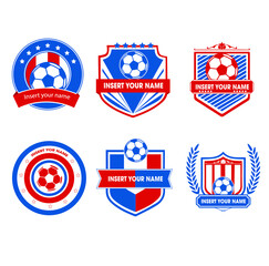 set of american flags logos futbol soccer