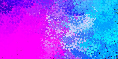 Light pink, blue vector background with triangles.