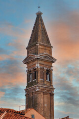 Obraz premium Campanile, Burano, Venice, Veneto, Italy