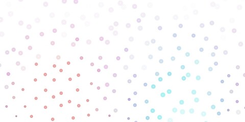 Light blue, red vector doodle template with flowers.