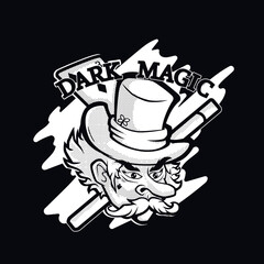 Black and white vector illustration for print tshirt