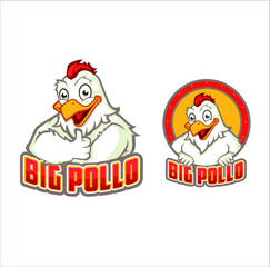 character design for bussines mascot logo big pollo fit muscle  food