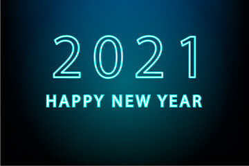 2021 neon design for the new year
