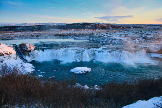 The Beautiful Waterfall Faxifoss in Iceland, Europe