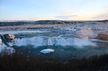 Obraz premium The Beautiful Waterfall Faxifoss in Iceland, Europe