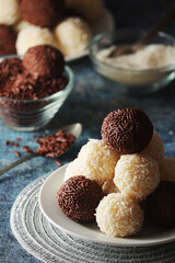 Beijinho and Brigadeiro sweets - national cuisine of Brasilia