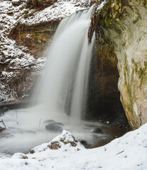 waterfall in winter