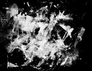 Abstract white brushstroke texture on black background