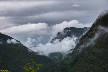 Sky Mountain Cloud and Fog in Chiang Mai , Thailand. Wet Season. 