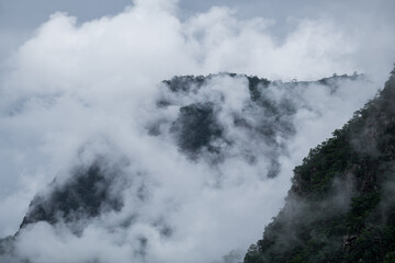 Fototapeta na wymiar Sky Mountain Cloud and Fog in Chiang Mai , Thailand. Wet Season. 