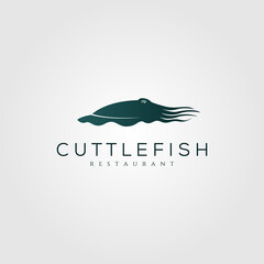 cuttlefish logo vintage silhouette vector illustration design