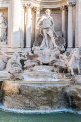 Fototapeta na wymiar The famous Fountain of Trevi in Rome