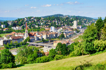 Fototapeta na wymiar A view over a part of St. Gallen.