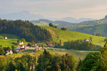 A view from Eggersriet over the hills of Appenzell.