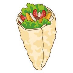 delicious burrito fast food icon
