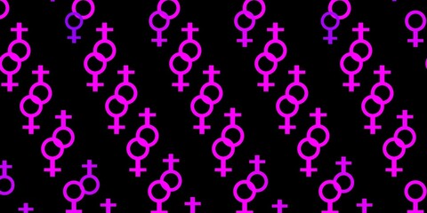 Light Purple vector backdrop with woman's power symbols.