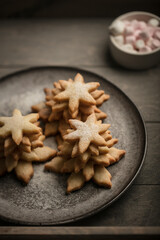 Biscuits sablés de Noël en forme de sapin