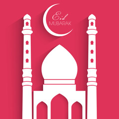 Illustration of Eid Mubarak for the celebration of Muslim community festival.