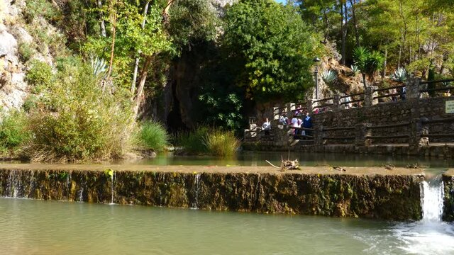 Genal river in Cartajima. Trekking route, scenic, around the villages of Parauta, Cartajima and Igualeja in Malaga, Spain