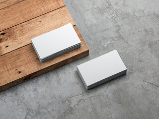 Two stacks of White Business Cards Mockup