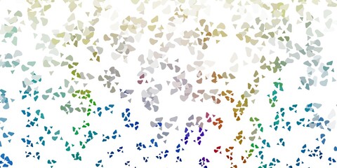 Light blue, yellow vector backdrop with chaotic shapes.