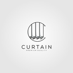 curtain logo letter c symbol line art vector illustration design