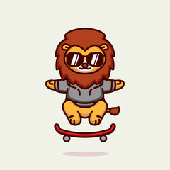 Cute lion with funky and hip hop costume 