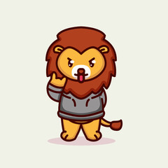 Cute lion with funky and hip hop costume 