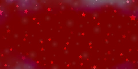 Light Red vector template with neon stars.
