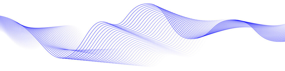 Abstract wave line. Dynamic wave of many lines on white background. Vector illustration.