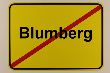 Grafische Darstellung des Ortsausgangsschildes der Stadt Blumberg