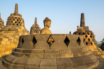 Borobudur, or Barabudur is a 9th-century Mahayana Buddhist temple in Central Java