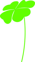 Four leaf clover green vector illustration. Lucky shamrock. St. Patrick's day illustration.