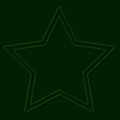Green background with a convex star element. Vector illustration.