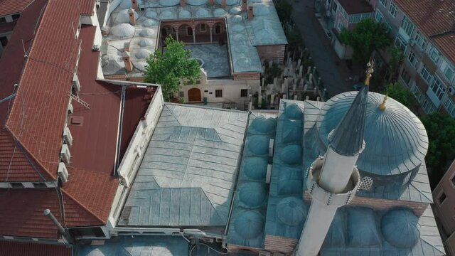 Aerial view of Mosque in Istanbul. 4K Footage in Turkey