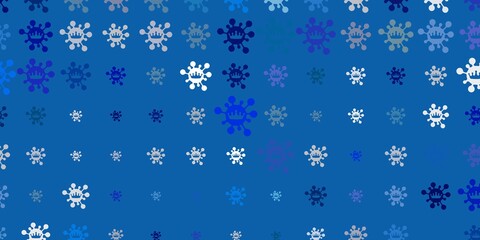 Light BLUE vector template with flu signs.