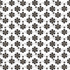 Flowers seamless pattern. Black And White floral wallpaper. Vintage floral background.
