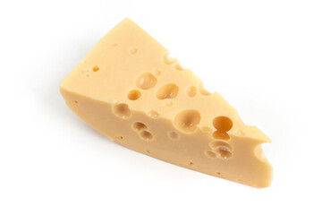 iece of cheese isolated on white background