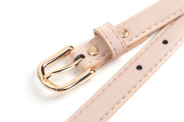 Pink belt woven belt isolated on white background