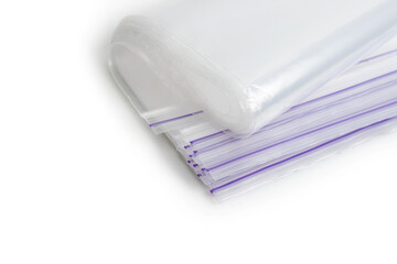 transparent plastic pack. isolated over white background