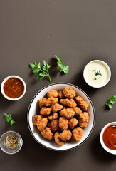 Crispy fried breaded chicken bites