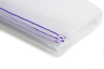 transparent plastic pack. isolated over white background