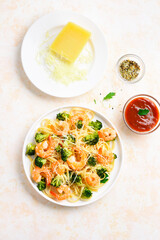 Shrimp and broccoli pasta