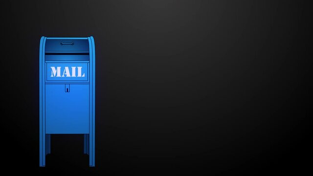 Mail Dropped into Postal Box Mailbox on Black