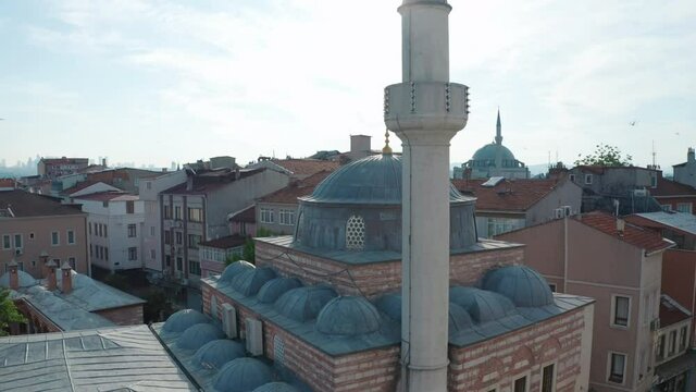 Aerial view of Mosque in Istanbul. 4K Footage in Turkey