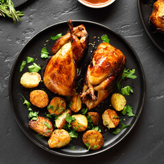 Tasty grilled quails