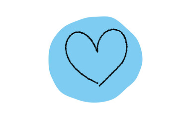 シンプルなハートのアイコン、鉛筆書き風