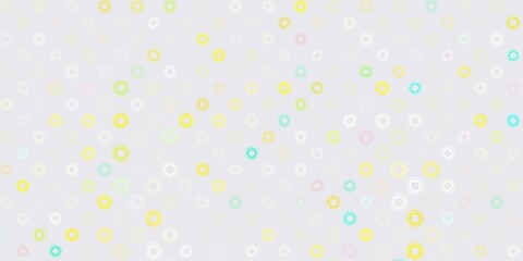 Light multicolor vector backdrop with virus symbols.