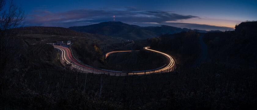 Texaspass Kaiserstuhl Panorama bei Nacht