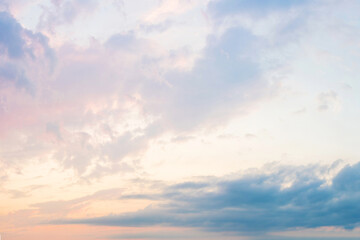 Naklejka na ściany i meble Beautiful sky at dawn, abstract background, copy space